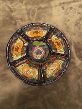 Talavera Style Chip Dip Mexican Pottery Appetizer 12