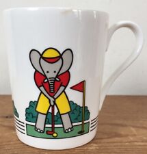 Vintage Mikasa Studio Nova Chip Putt Elephant Playing Golf Coffee Mug Porcelain picture