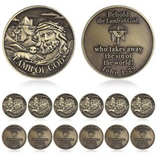 Landical 12 Pcs Christian Challenge Coin bulks Lamb of God John 1: 29 Challen... picture