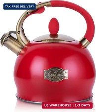 SUSTEAS Whistling Tea Kettle, 2.7QT Food Grade Stainless Steel Teapot, RED | Tea picture