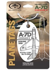 USAF Ling Temco Vought A-7D Corsair 75-0392 White Aluminum Plane Skin Bag Tag picture