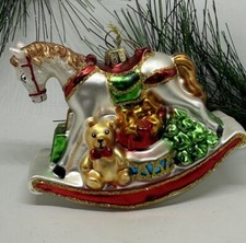 Glass Ornament ROCKING HORSE no maker picture