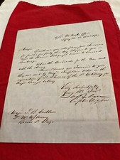 318 1847 Mexican War HERO Letter Horses Braggs Arty 1847 Lafayette La CSA GENERA picture