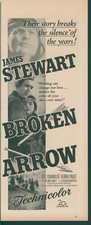 1950 Broken Arrow James Jimmy Stewart Jeff Chandler Debra Paget Movie Ad L40 picture