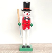 Snowman Holding Broom Frosty Nutcracker Collectible Christmas Decor picture