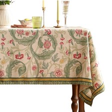 patdrea Vintage French Linen Tablecloth,Rectangular,87