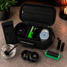 Black Smell Proof Bag with Lock Storage Case Grinder Rolling Tray Accessory Kit picture