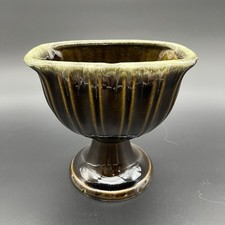 Vintage Hull Pottery USA Pedestal Planter #A55 Mid Century Mod Green Drip Glaze picture