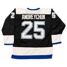 Dave Andreychuk Autographed Tampa Bay (Black #25) Custom Stitched Hockey Jersey picture