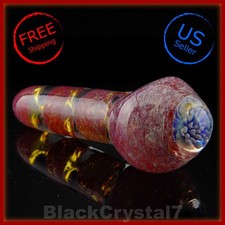 5 inch Handmade Red Marble Frozen Glacier Bowl Tobacco Smoking Bowl Glass Pipes picture