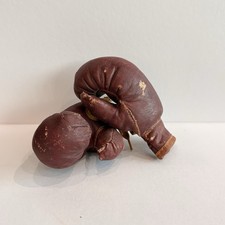 Vintage Antique Miniature Leather Boxing Gloves 5