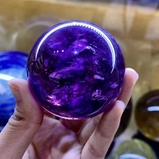 230g  Natural Uruguay Amethyst Quartz Sphere Crystal Energy Ball Reiki Decor picture