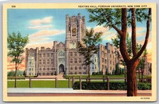 Keating Hall Fordham University New York City Curt Teich Postcard PC487 picture