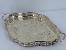 Vintage Viners Sheffield England Silver Plated Scalloped Gallery Serving Tray picture