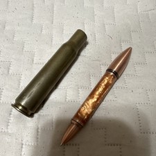 Handmade Bullet-Shaped Ballpoint Pen Metal Wood Collectible picture