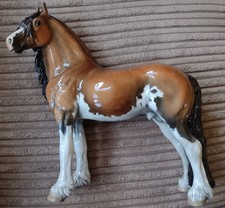 Rare Gorgeous Cheval Ceramics Friesian Horse in Sabino ( Clydesdale Pattern)  picture