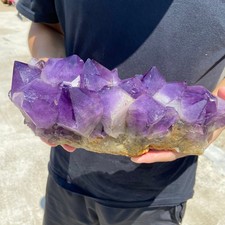 6.8lb Natural purple quartz crystal cluster rough amethyst specimen healing picture