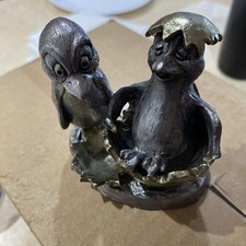 Michael Ricker Heather & Heidi Penguins Pewter 1985 #3252/5500 Signed picture
