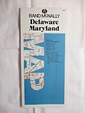 Rand McNally Delaware Maryland 1980s Folding Road Map w/ Cities Vintage picture