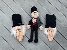 3 VTG SCROOGE Plush Dolls By Carousel By Guy Little Dickens 1980’s CHRISTMAS  picture
