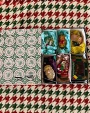 VTG 2001 Old World Christmas Glass Ornaments Lot 6 Santa Bear Angel Retired Box picture
