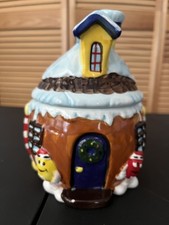 2008 M&M's World Christmas House Ceramic Treat Cookie Jar Candy Canister 7