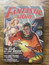 FANTASTIC STORY QUARTERLY   1950  SCIENCE FICTION PULP THE EXILE OF THE SKIES W picture