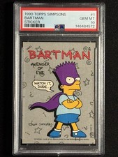 1990 TOPPS The Simpsons #1 Bartman Sticker PSA 10 - Bart Simpson Rookie RC picture