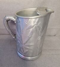 Vintage Forged Hammered Aluminum Pitcher Bamboo Design Everlast  picture
