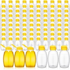 Tioncy 96 Pcs 16 oz Honey Squeeze Bottles, Clear Plastic Bear Shape picture