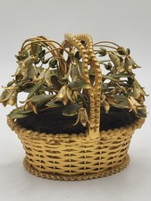 Vintage JANE HUTCHINSON Gorham Fluers Des Siecles Gold Plate Flowers In Basket   picture