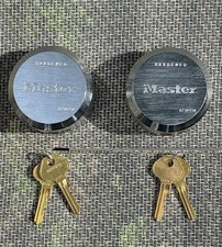Pair Of Master Lock Hardened Hidden Shackle Padlocks—Same Key For Both  picture