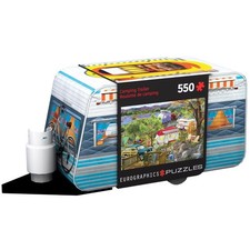 Eurographics Camper Trailer 550pc Puzzle Collectible Tin 19x13 Multicolor picture