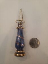Empty Vintage Egyptian Blue Glass Perfume Bottle Hand Crafted Quarter For Size picture
