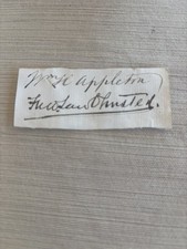 2 Cut Signatures 1) William Henry Appleton 2) Frederick Law Olmsted picture