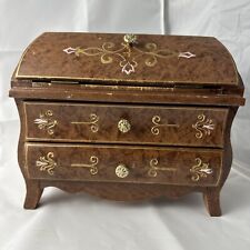 Vintage ~ Mid Century 1970s ~ Jewelry Box with Yellow Accents ~  Made in Japan picture