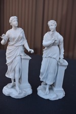 Antique early 1900s German Volkstedt porcelain marked  roman greek figurines picture