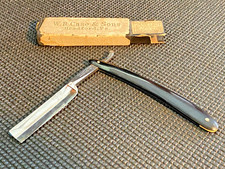 Antique W.R. CASE & SONS Straight Razor 1502 Black Handle - Early 1900's picture