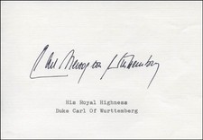 CARL DUKE OF WURTTEMBERG (GERMANY) - SIGNATURE(S) picture