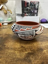 Jemez Pueblo Hand Painted Native American Indian Pottery  Signed By G. Sandia picture