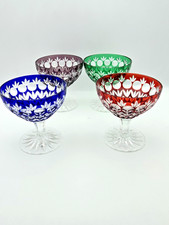 Crystal Legends by Godinger Cut Crystal Parfait Bowls - Set of 4 Colored picture