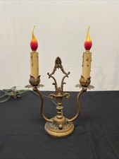 Vintage Brass French Candelabra 2 Light Table Lamp picture
