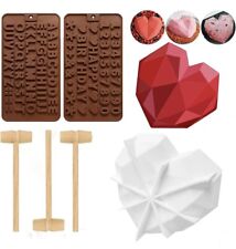 3D Diamond Heart Shape Chocolate Cake Mold Silicone Letter Number Dome Molds picture