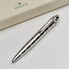 Rolex Silver Diamond Pattern Ballpoint Pen Luxury Executive Gift picture