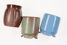 3 Vintage Frankoma pottery toothpick holders picture