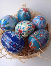 Easter Eggs Hand-painted Wooden Eggs in gift box set of 5 Easter Decorations picture