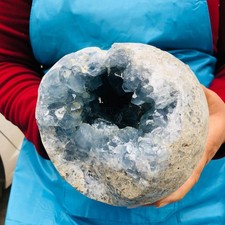 10.64 LB Large Natural Celestite Geode Crystal Cluster Healing Specimen 3954 picture