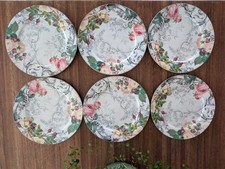 Set of 6 American Atelier Rose Toile 10 1/2
