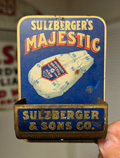 Antique Sulzberger’s Majestic Tin Litho Advertising Match Holder w/ Striker picture