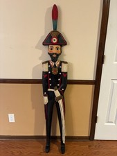 Vintage Italian Carabinieri Carved Wooden Statue picture